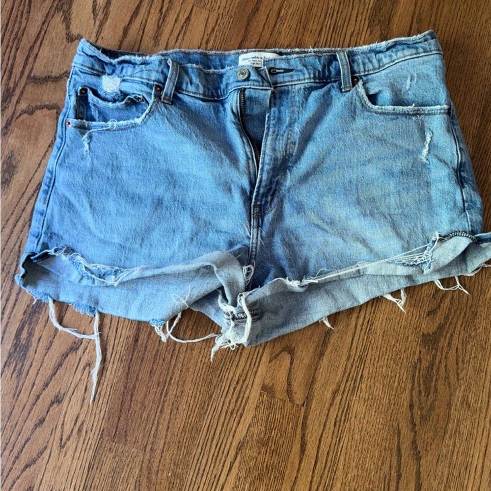 Abercrombie & Fitch Blue Jean Shorts Distressed Cut-Offs